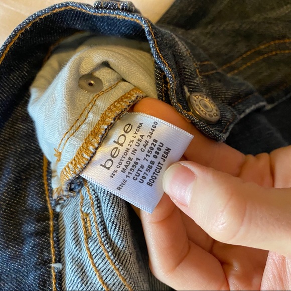 VTG Bebe Medium Wash Boot Cut Low Rise Jeans | 29 - Picture 6 of 6